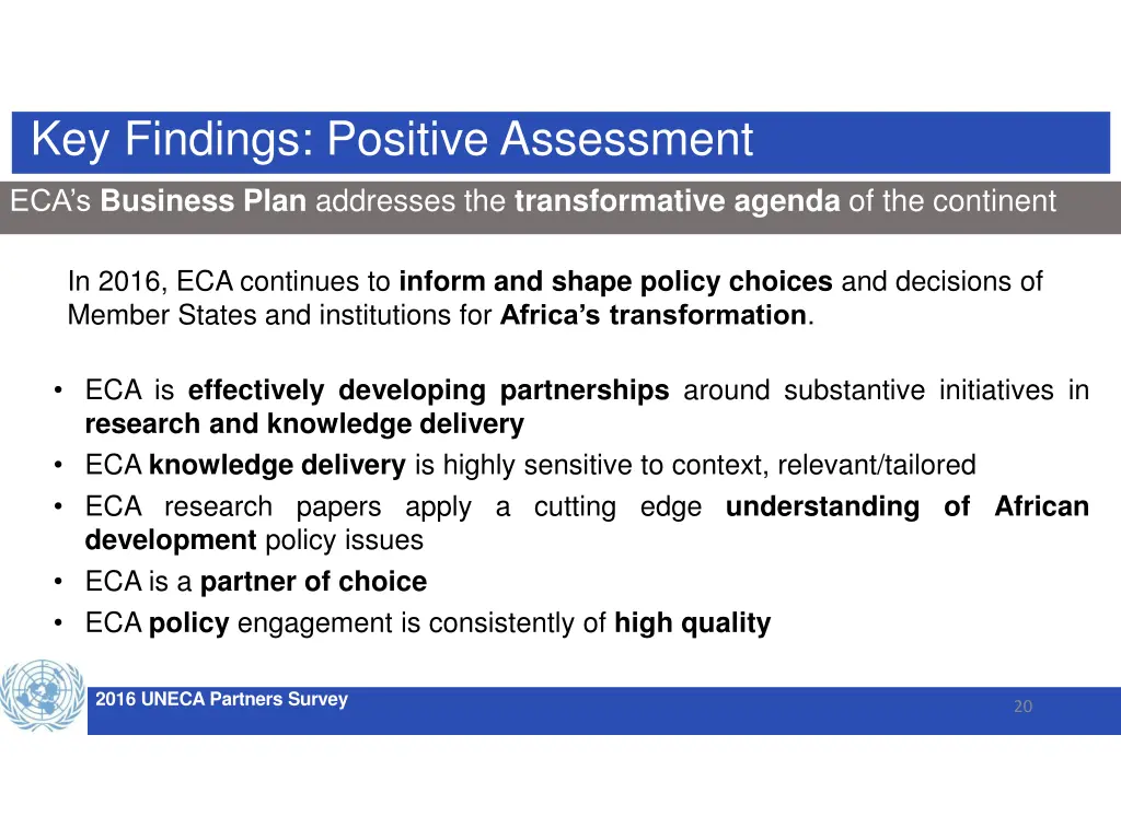 key findings positive assessment