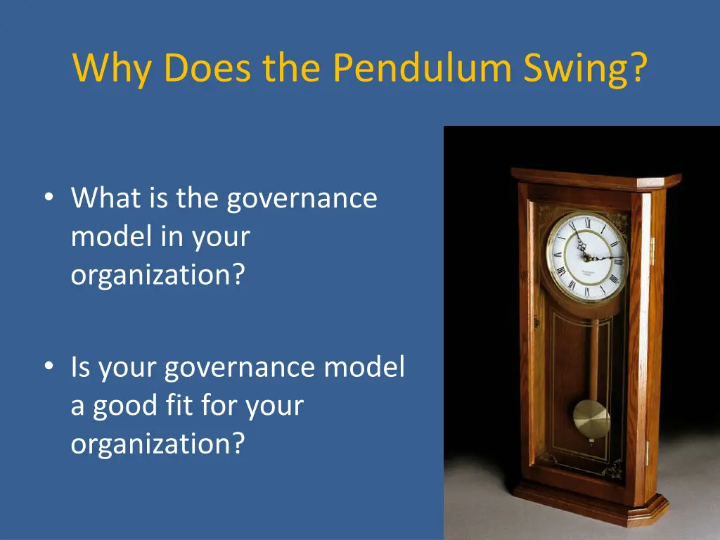 why does the pendulum swing