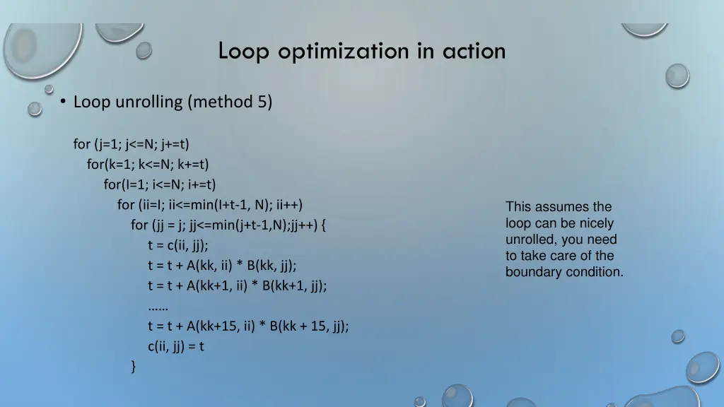 loop optimization in action 4