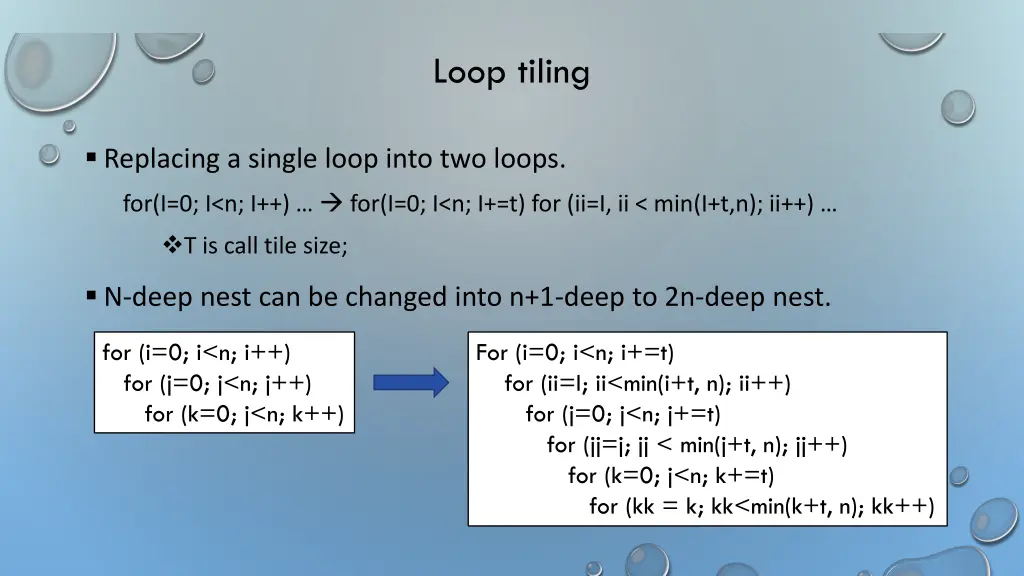 loop tiling