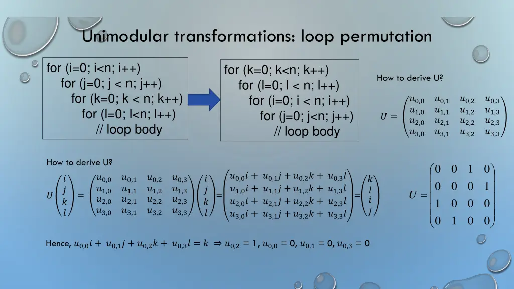 unimodular transformations loop permutation 1