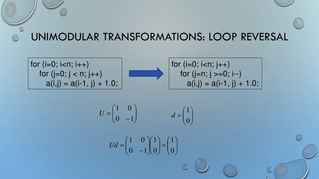 unimodular transformations loop reversal