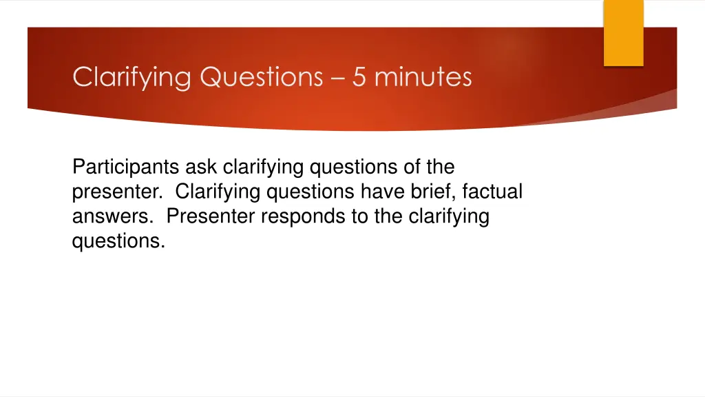 clarifying questions 5 minutes