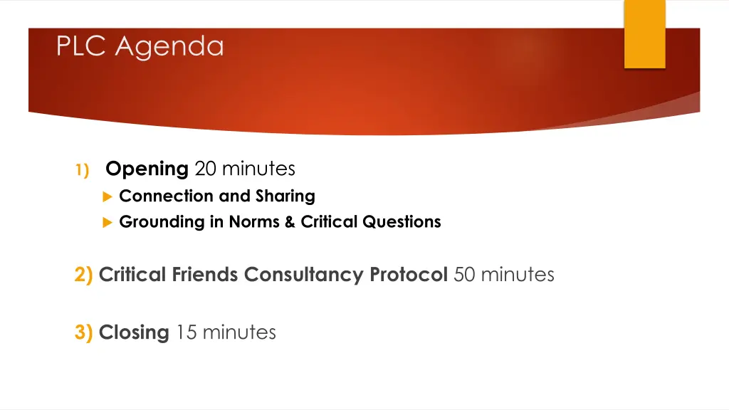 plc agenda