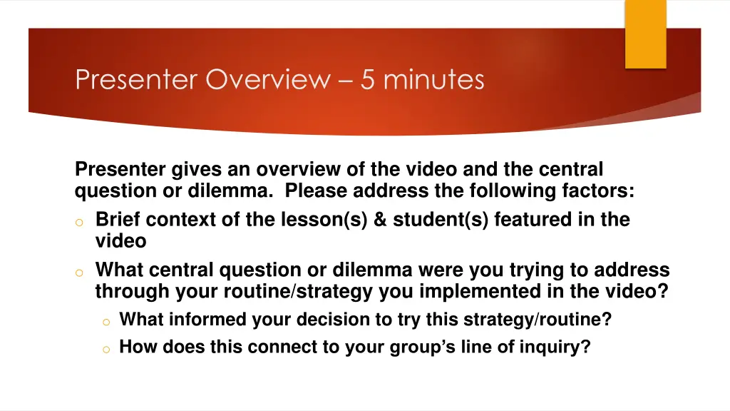 presenter overview 5 minutes