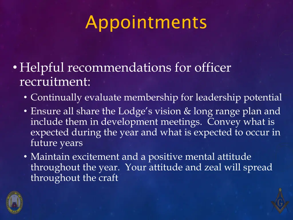 appointments