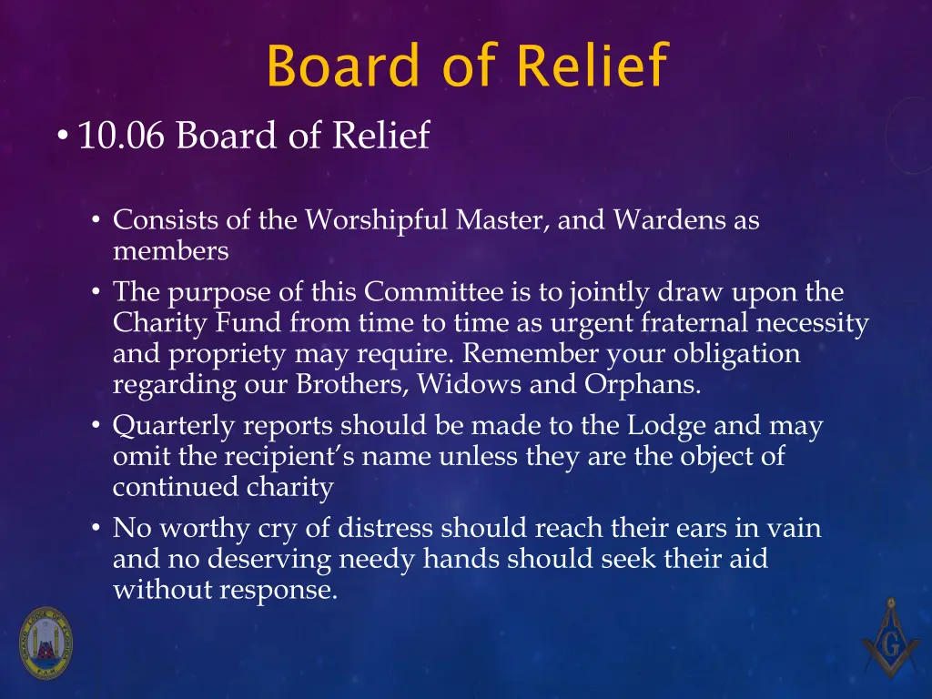 board of relief