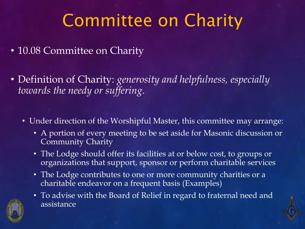 committee on charity