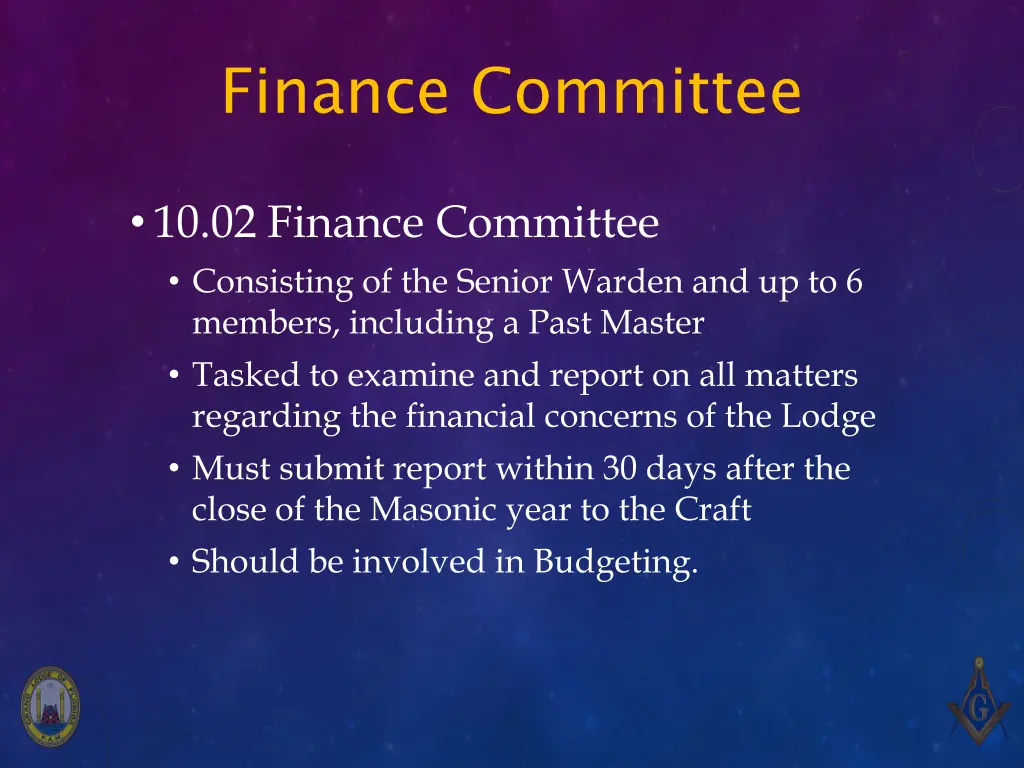 finance committee