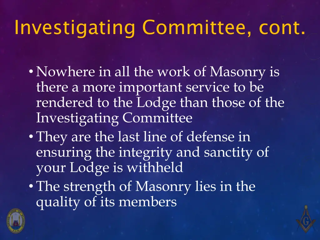 investigating committee cont