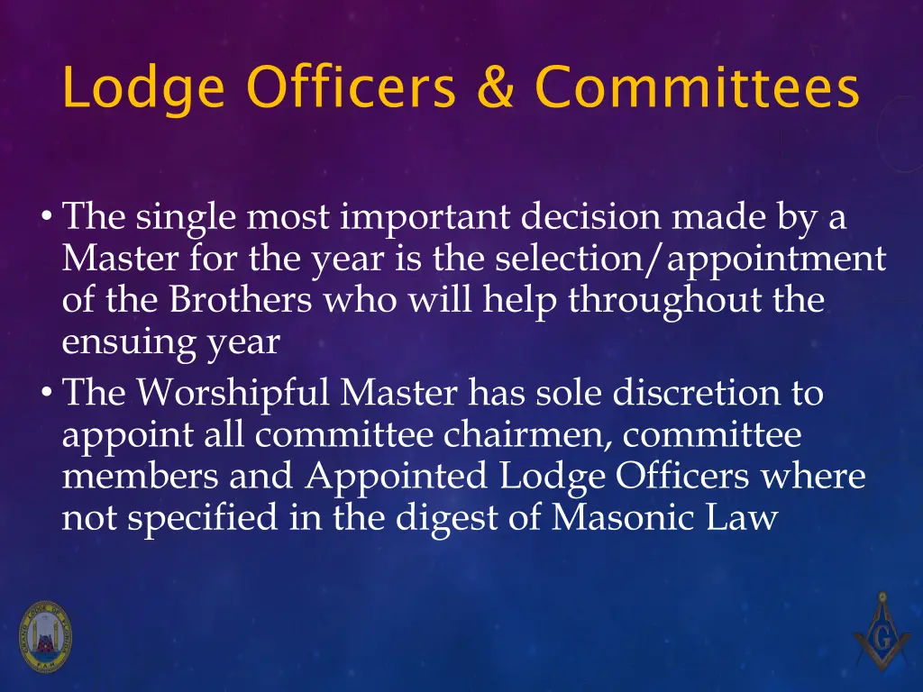 lodge officers committees