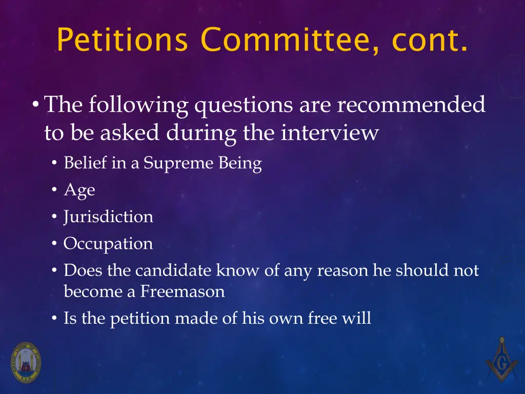petitions committee cont