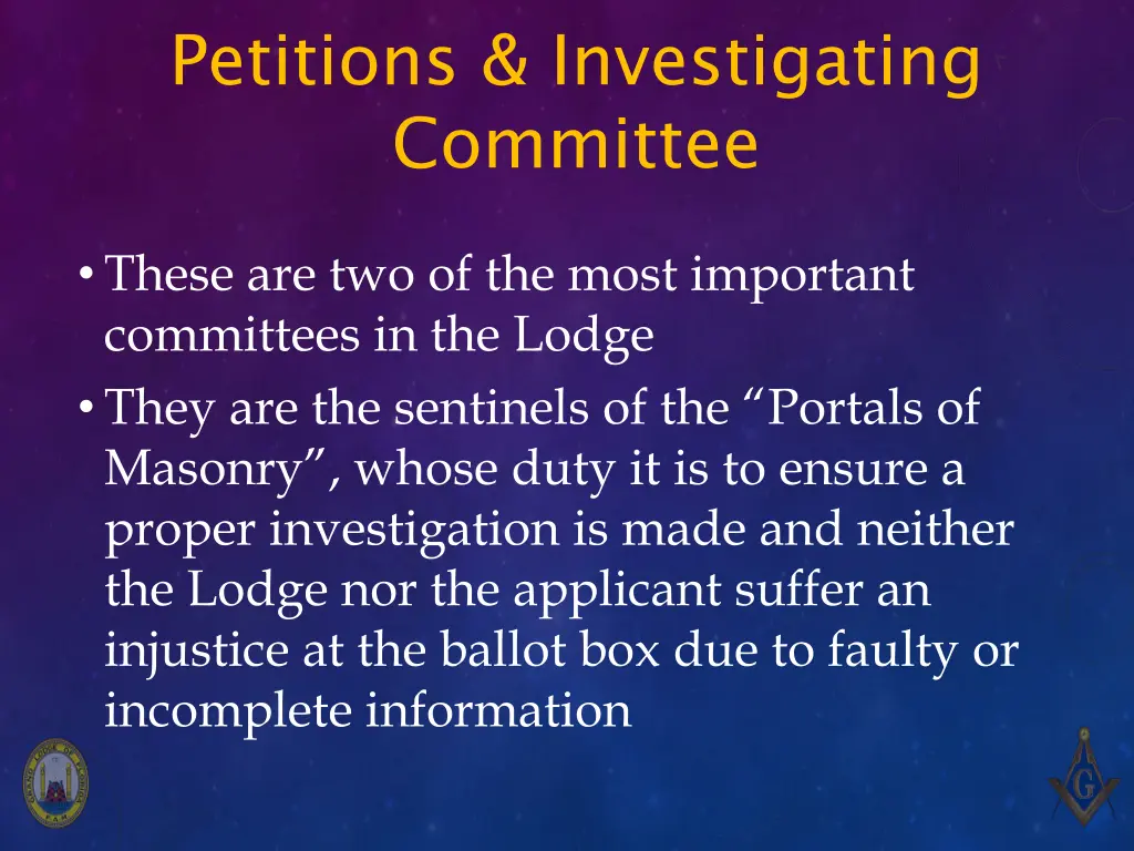petitions investigating committee
