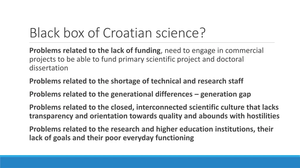 black box of croatian science