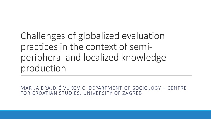 challenges of globalized evaluation practices