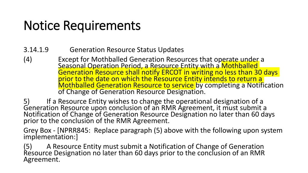 notice requirements notice requirements