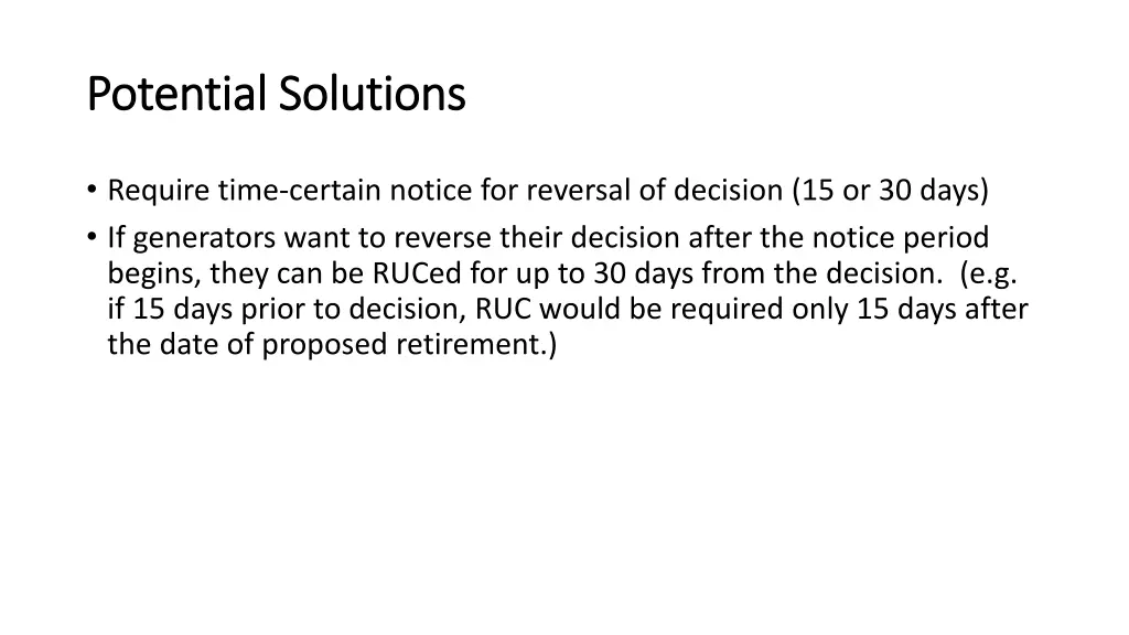potential solutions potential solutions