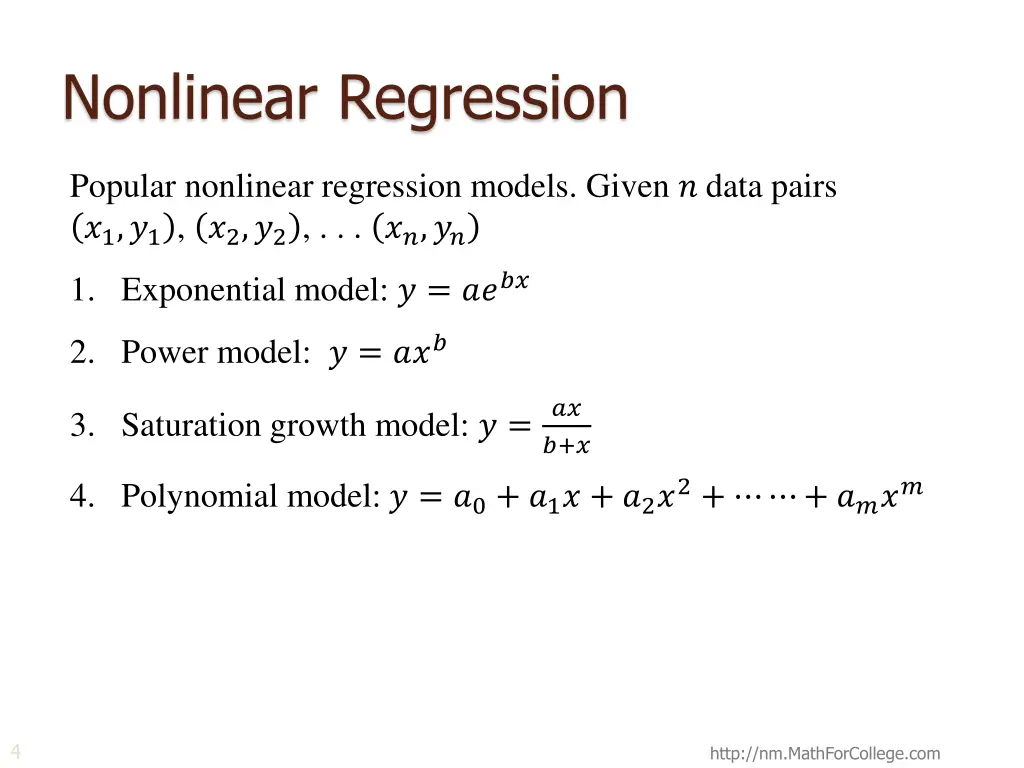 nonlinear regression