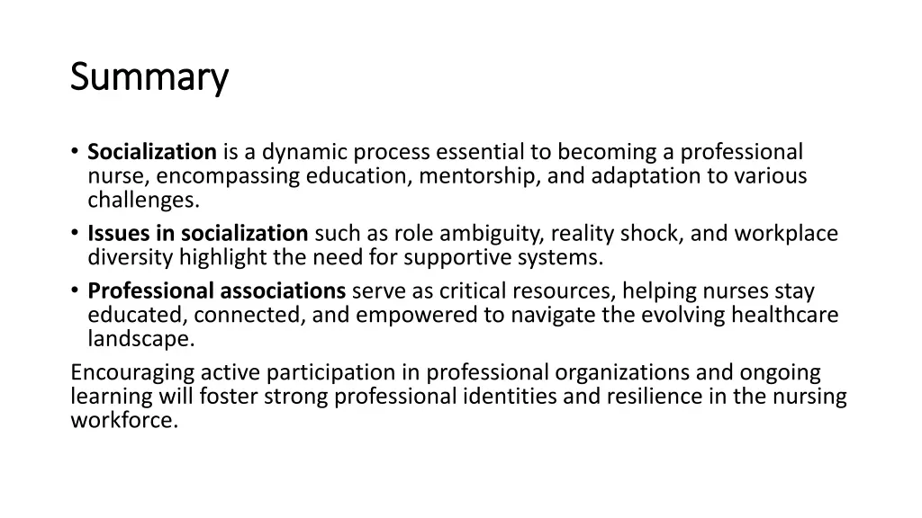 summary summary