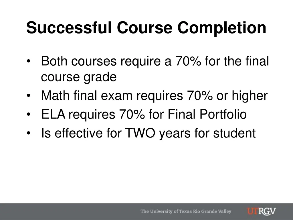 successful course completion