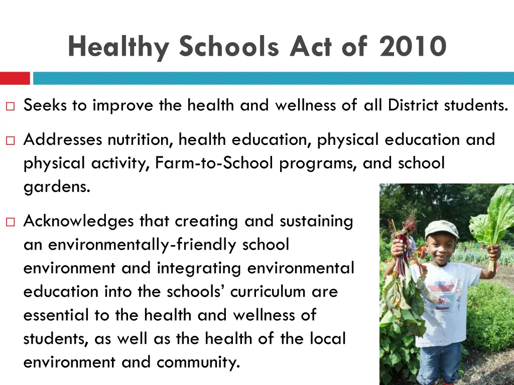 healthy schools act of 2010
