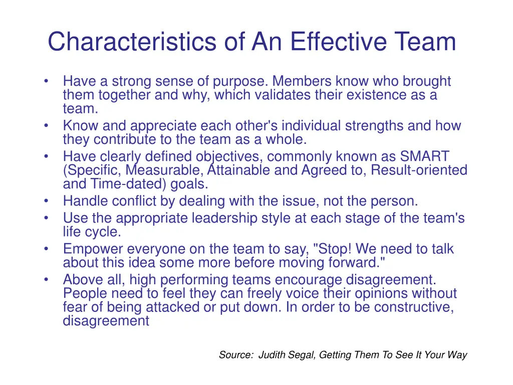 characteristics of an effective team