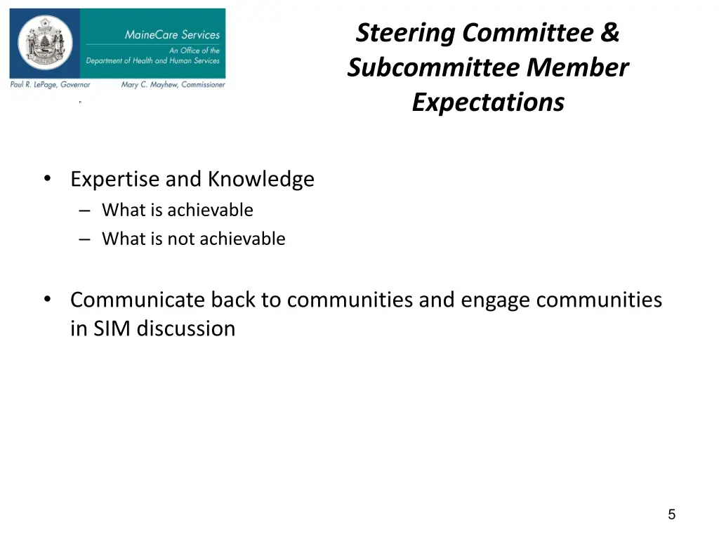 steering committee subcommittee member