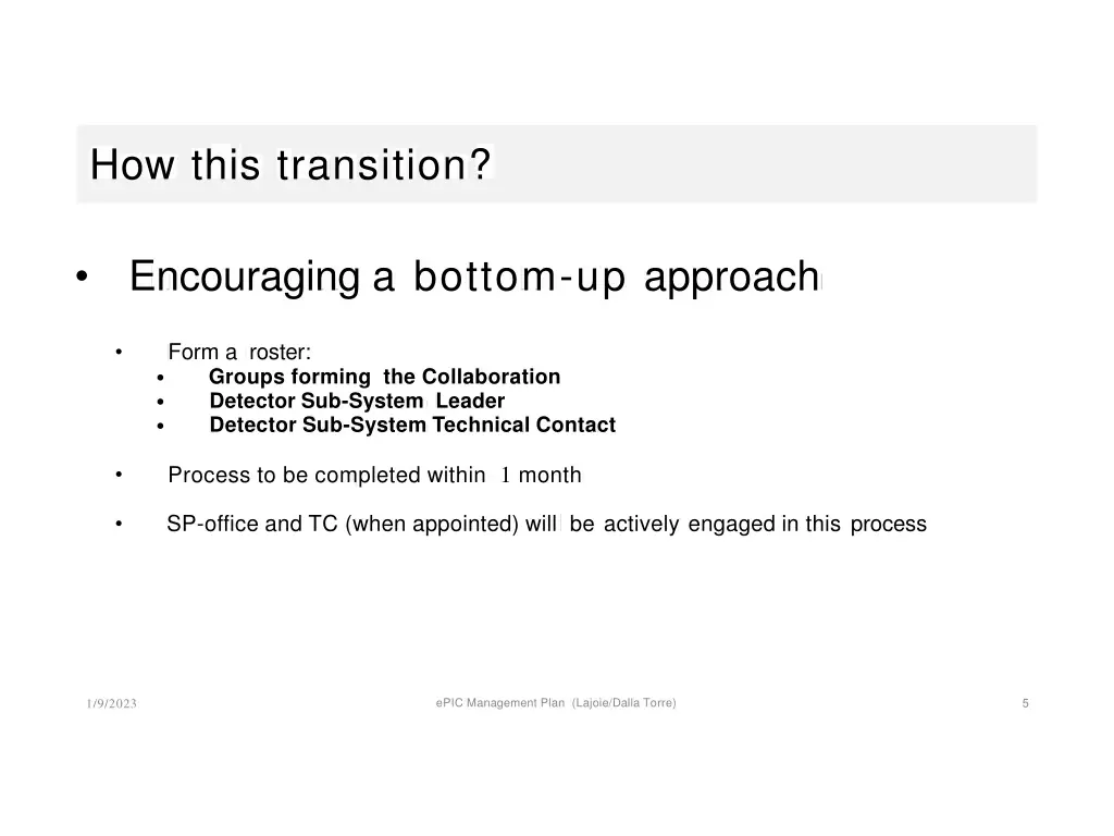 how this transition