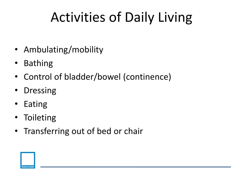 activities of daily living