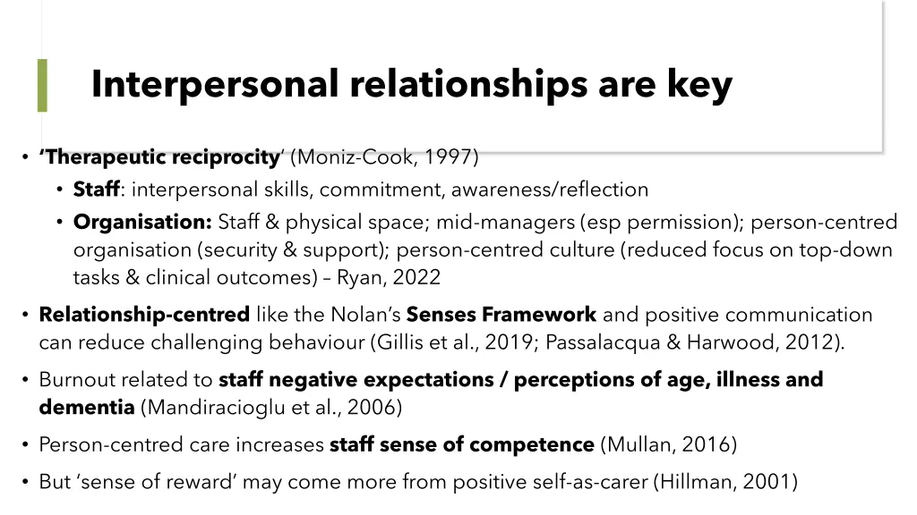 interpersonal relationships are key