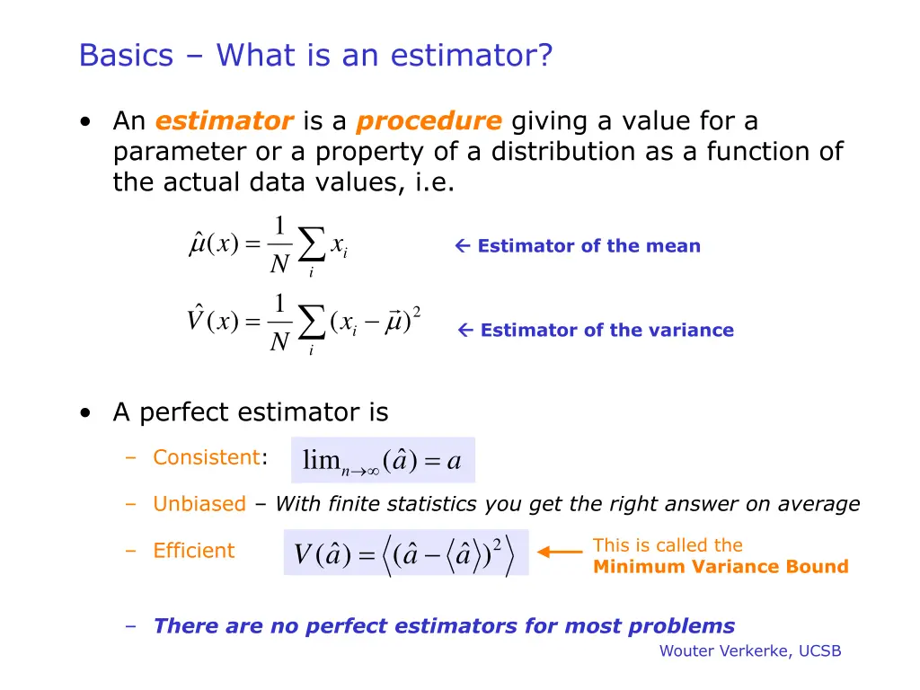 basics what is an estimator