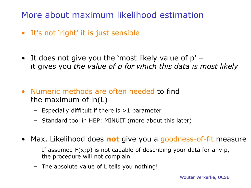 more about maximum likelihood estimation