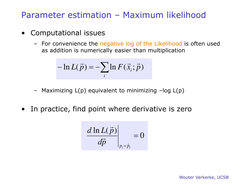 parameter estimation maximum likelihood