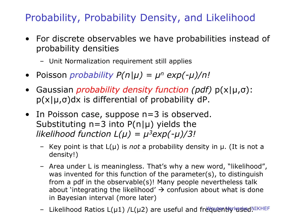 probability probability density and likelihood