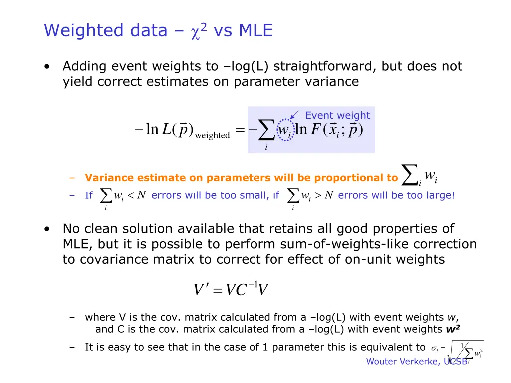weighted data 2 vs mle