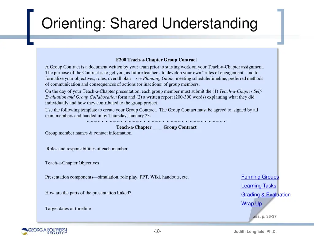 orienting shared understanding