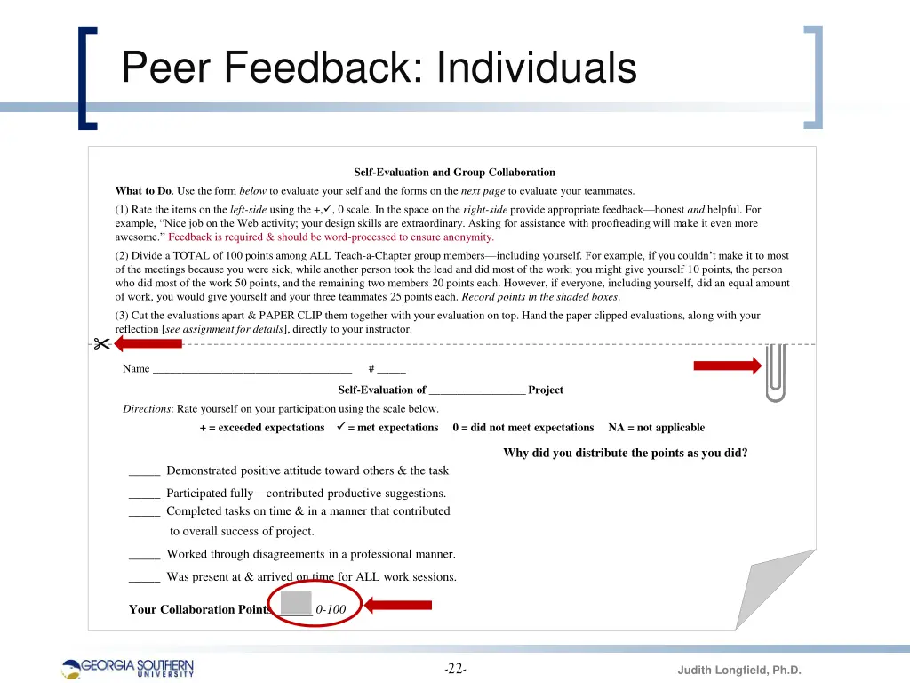 peer feedback individuals