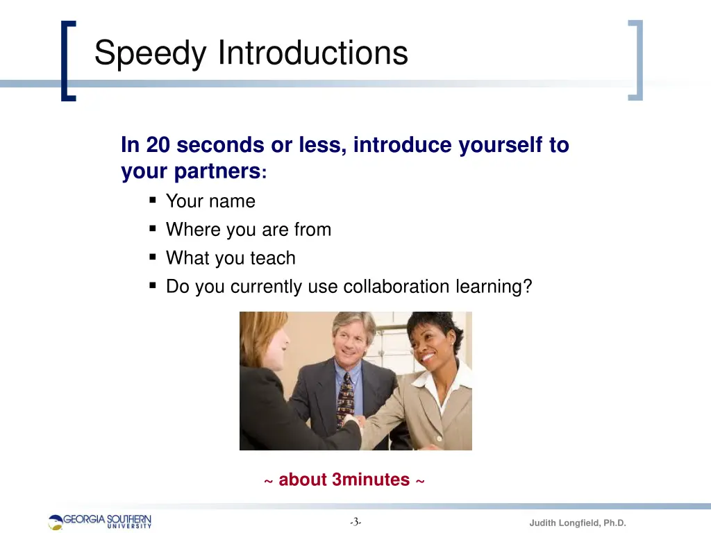 speedy introductions