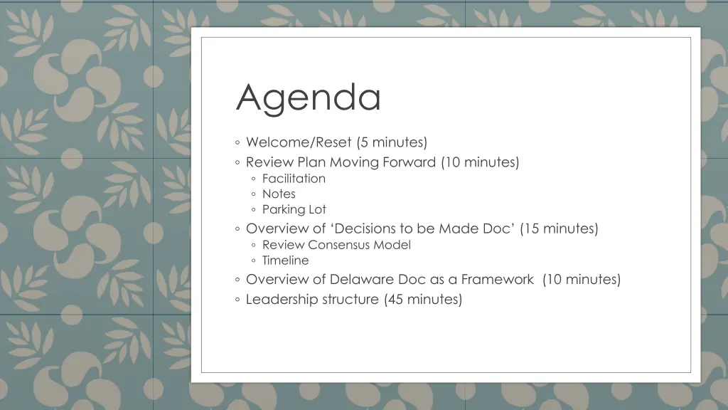 agenda
