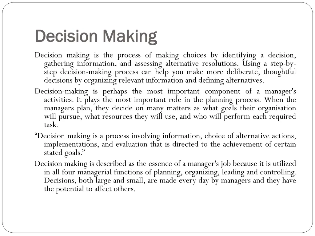 decision making decision making 1