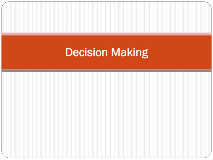 decision making decision making