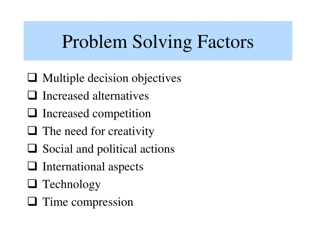 problem solving factors
