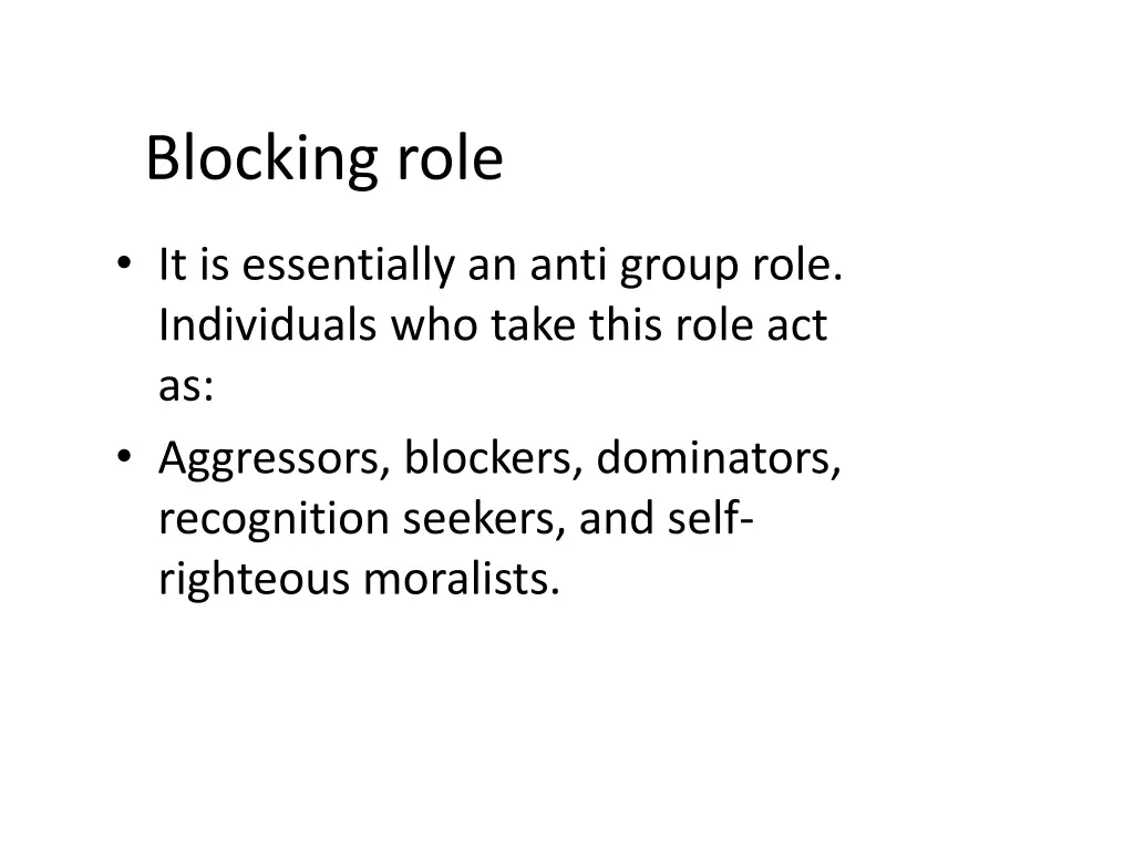 blocking role