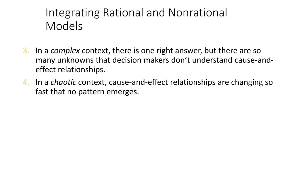 integrating rational and nonrational models 1