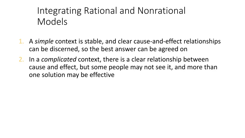 integrating rational and nonrational models