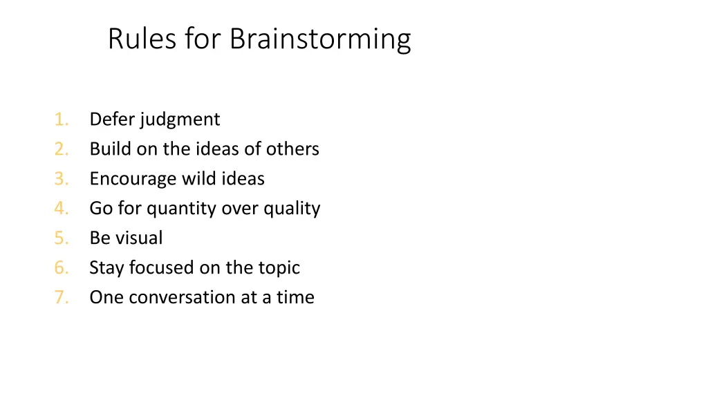 rules for brainstorming