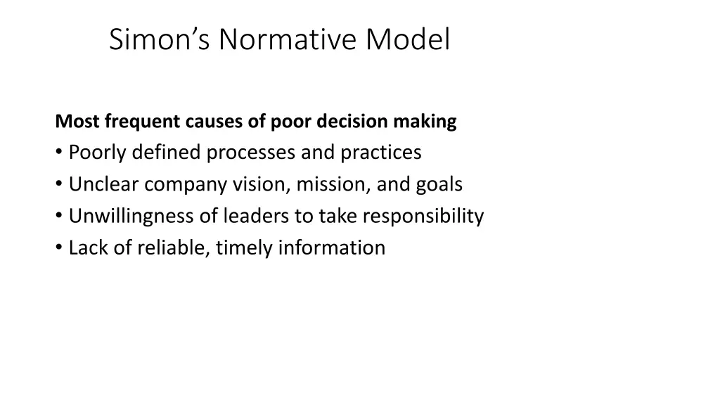 simon s normative model 1