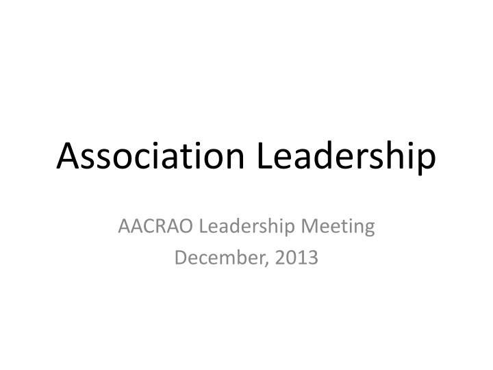 association leadership