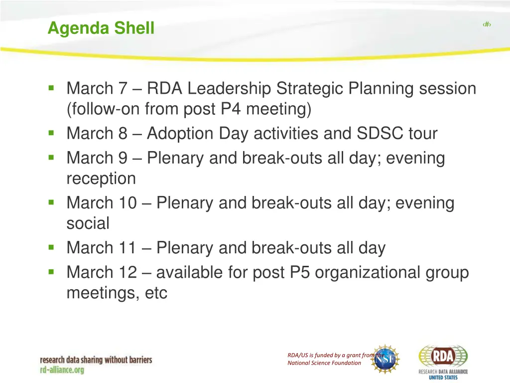 agenda shell