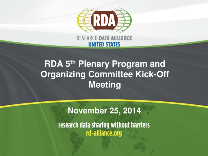 rda 5 th plenary program and organizing committee